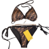 Fendi Kahverengi Likra Bikini Takımı