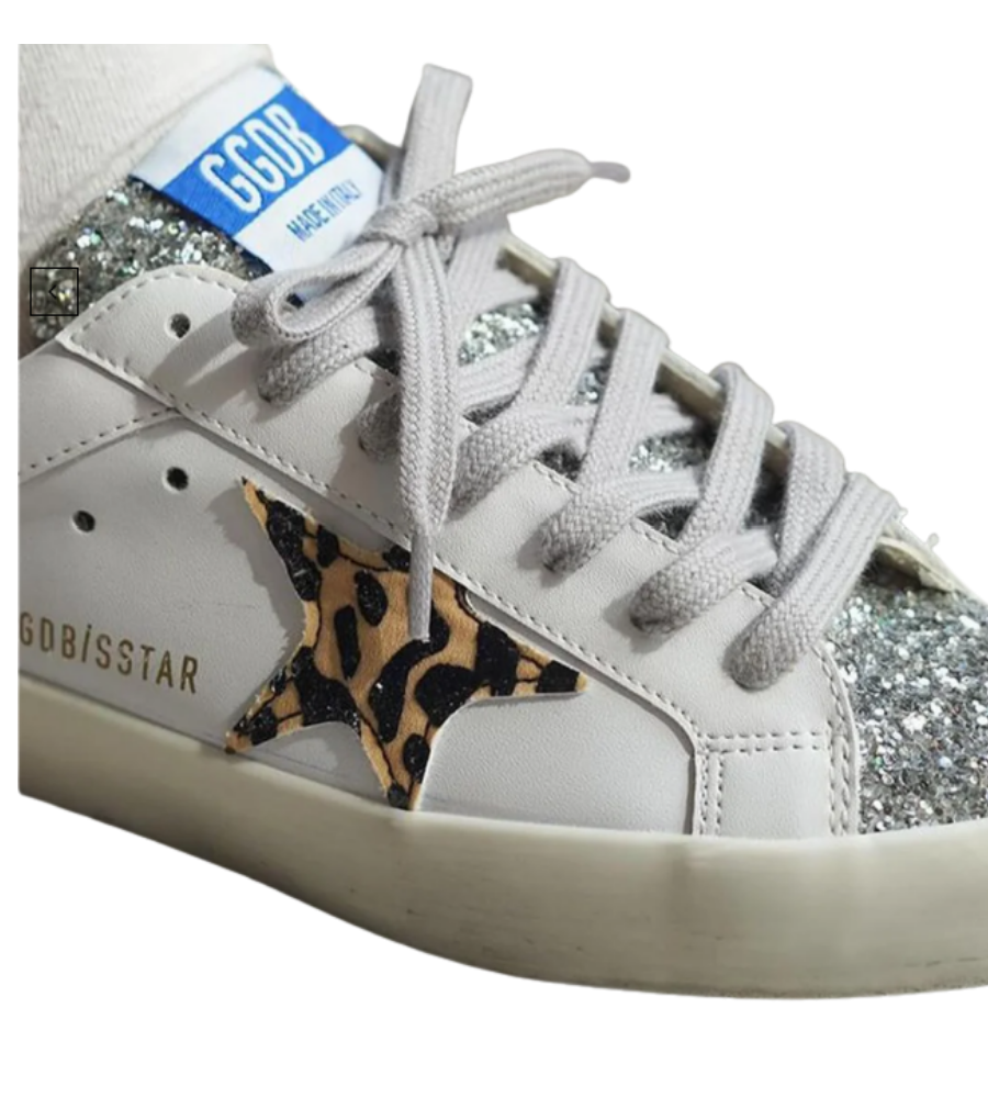 Golden Goose low-Top Superstar Beyaz Leopar Simli
