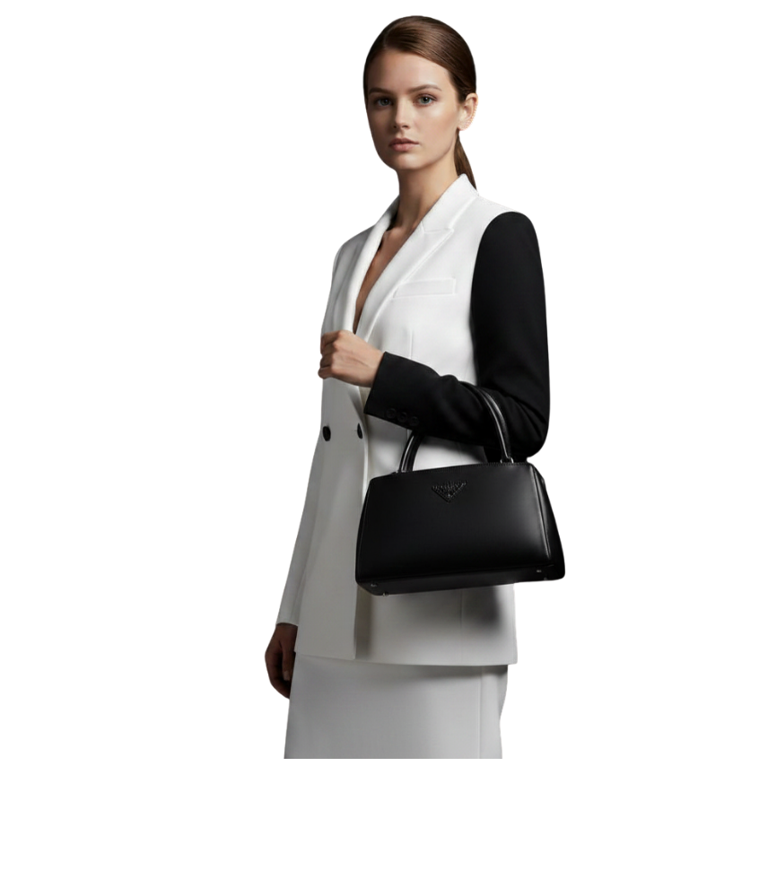 PRADA - BRUSHED LEATHER BAG HAKİKİ DERİ İTHAL ÜRÜN - Görsel 6